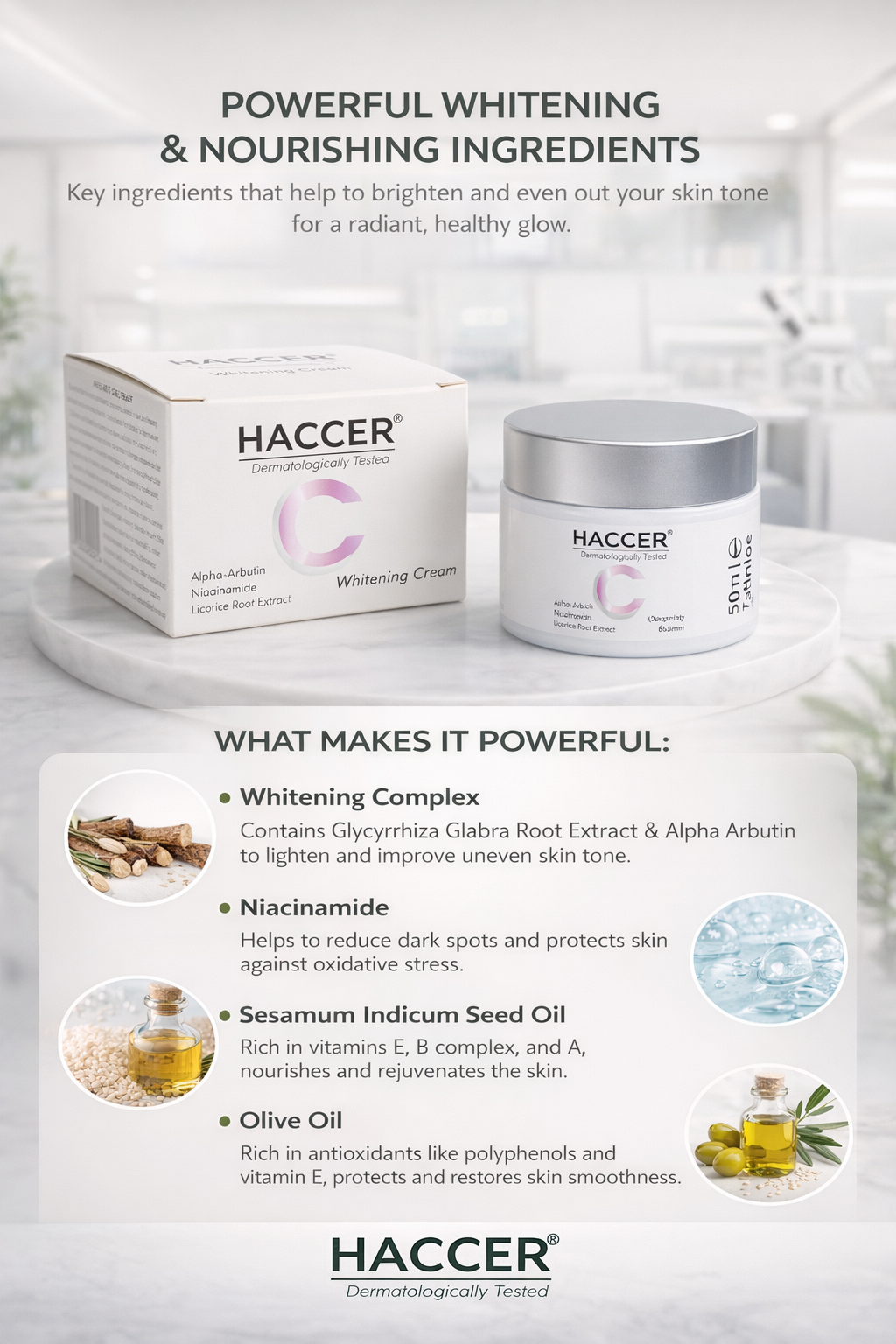 Haccer Whitening Cream – 50ml
